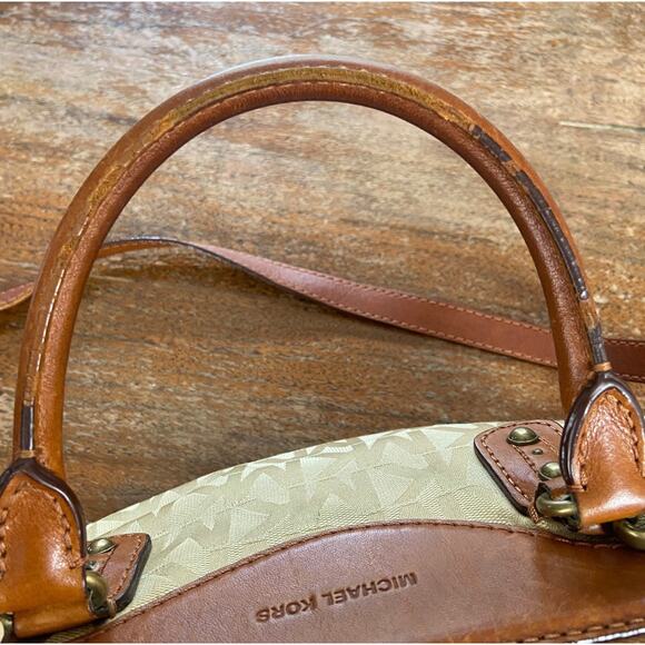 Vintage Y2K Michael Kors Signature Monogram Purse Bag Crossbody Top Handle - Picture 5 of 16